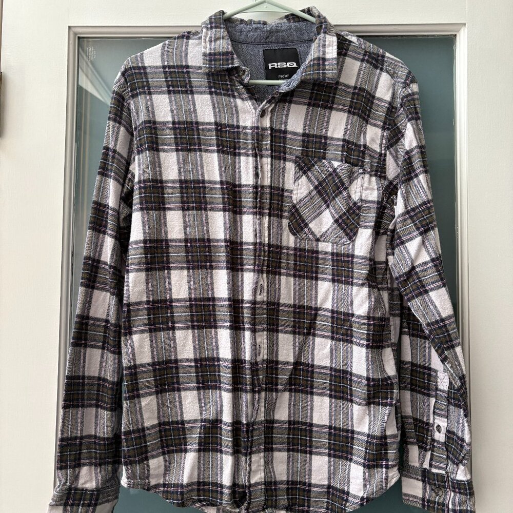 RSQ Plaid Flannel Size Medium
